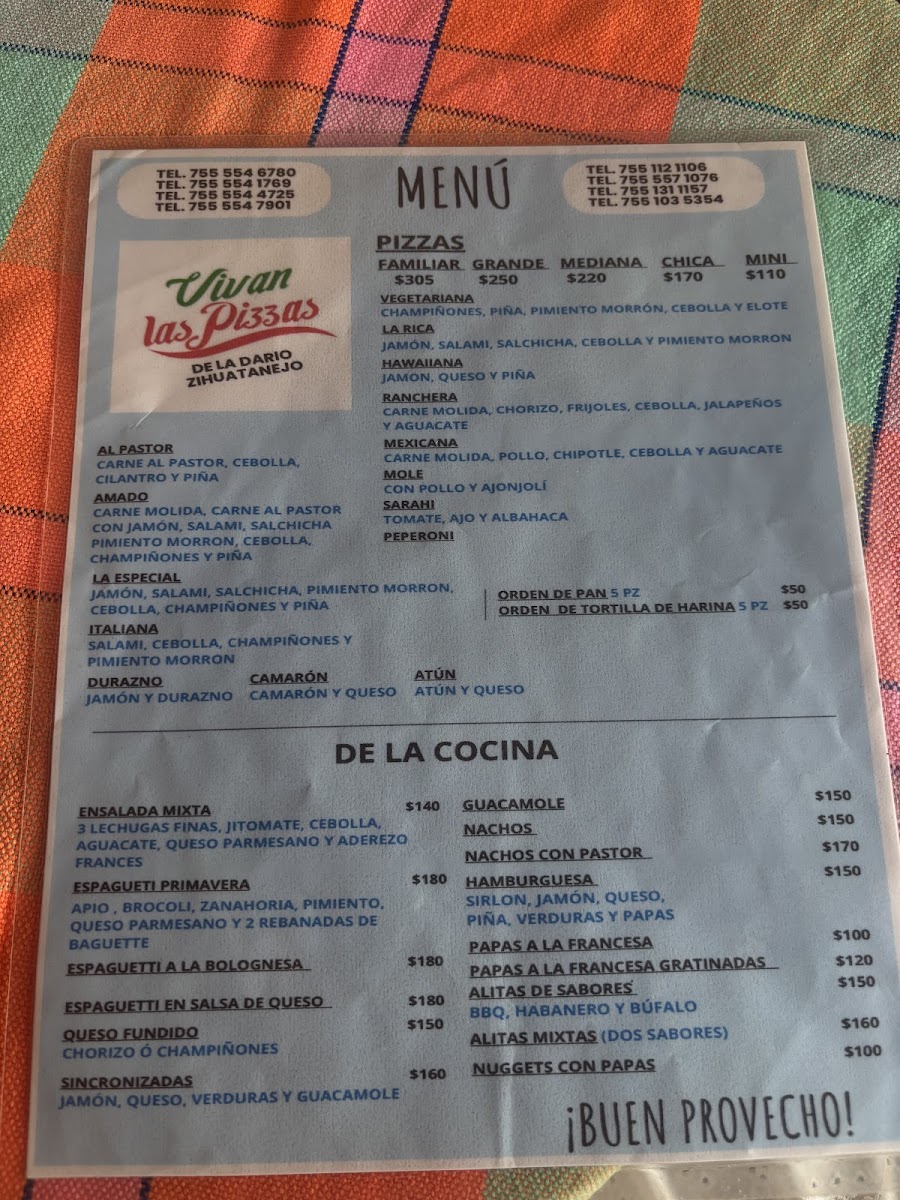 Vivan Las Pizzas Menu - Image 2