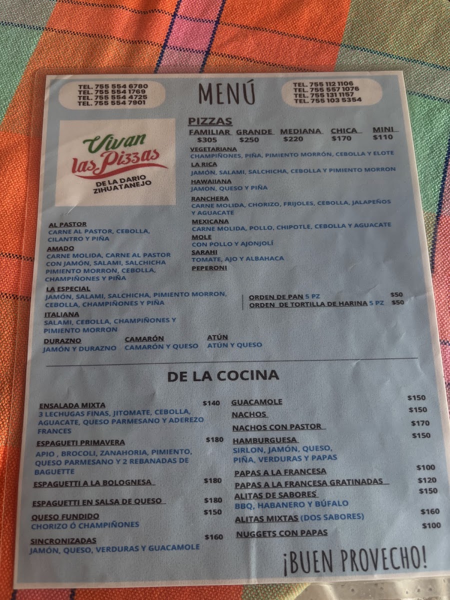 Vivan Las Pizzas Menu - Image 3